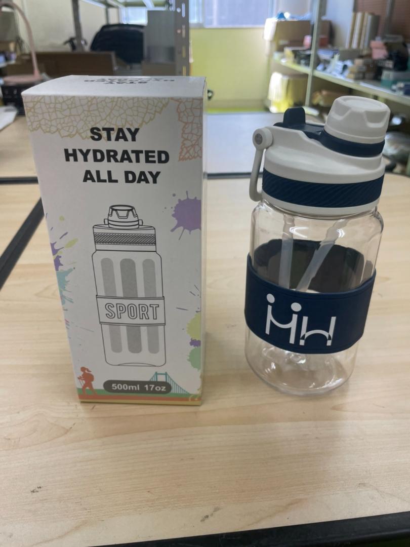 10個セット クリアネイビー 新品 未使用 水筒 直飲み ストロー飲 500ml