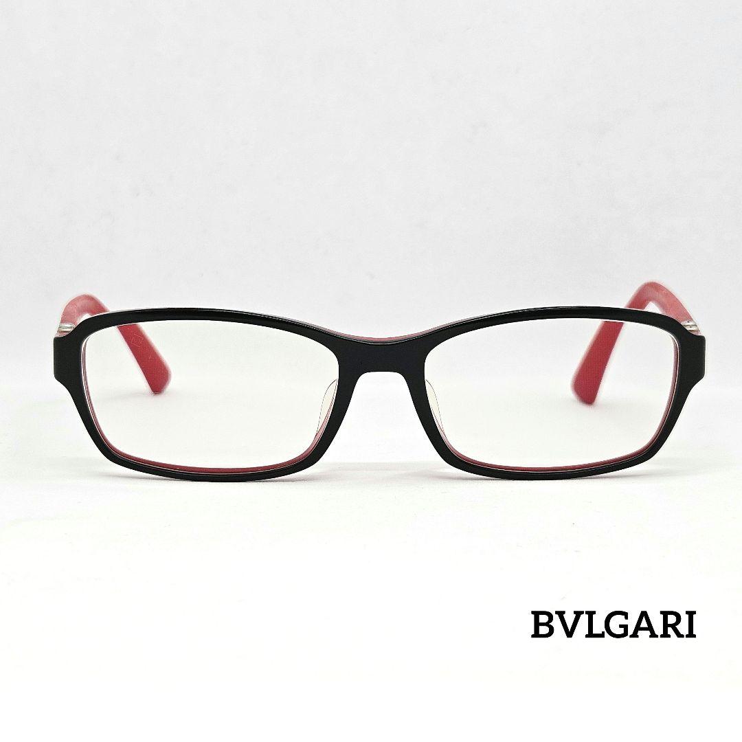 BVLGARI ブルガリ 眼鏡 3025 黒縁 赤