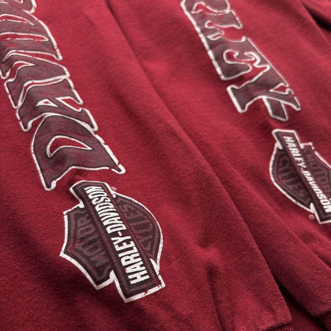 ハーレーダビッドソン　ロングTシャツ　XLサイズ　ロンT レッド　古着