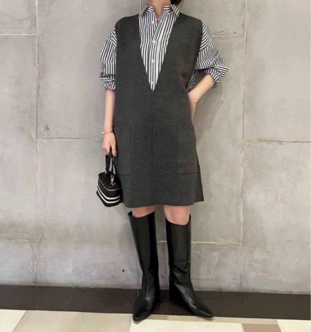 Spick & Span ニットベスト スピックアンドスパン グレー Spick & Span ニットベスト スピックアンドスパン グレー