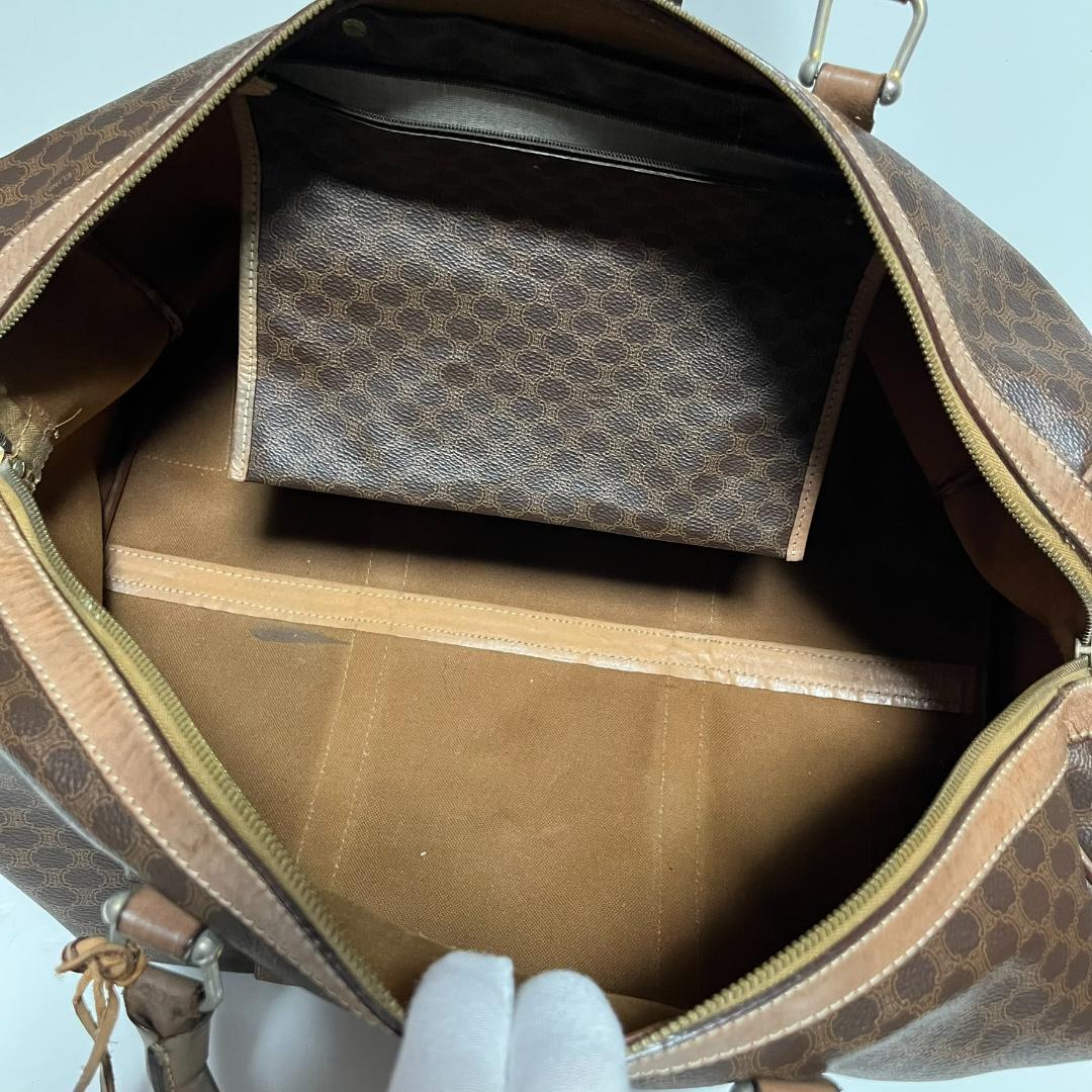 CELINE セリーヌ ボストンバッグ トラベルバッグ マカダム柄 ブラウン