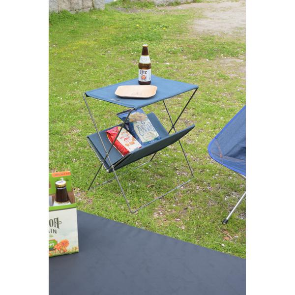 アウトドア 折りたたみ キャンプ BBQ 緑 マガジンラック サイドテーブル