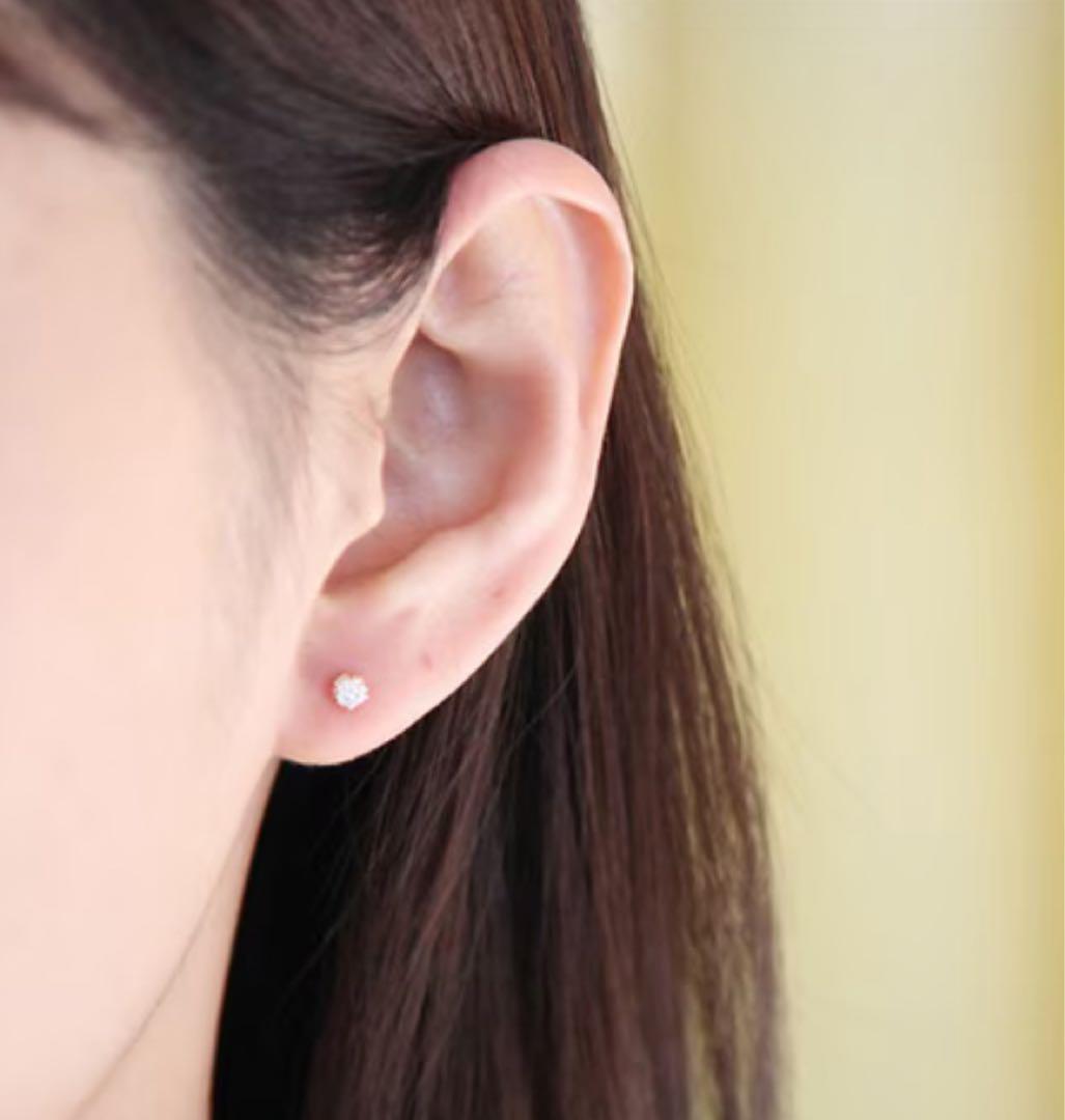 4℃ ダイヤモンドピアス　K18 ピンクゴールド 0.2ct 一粒　スタッド
