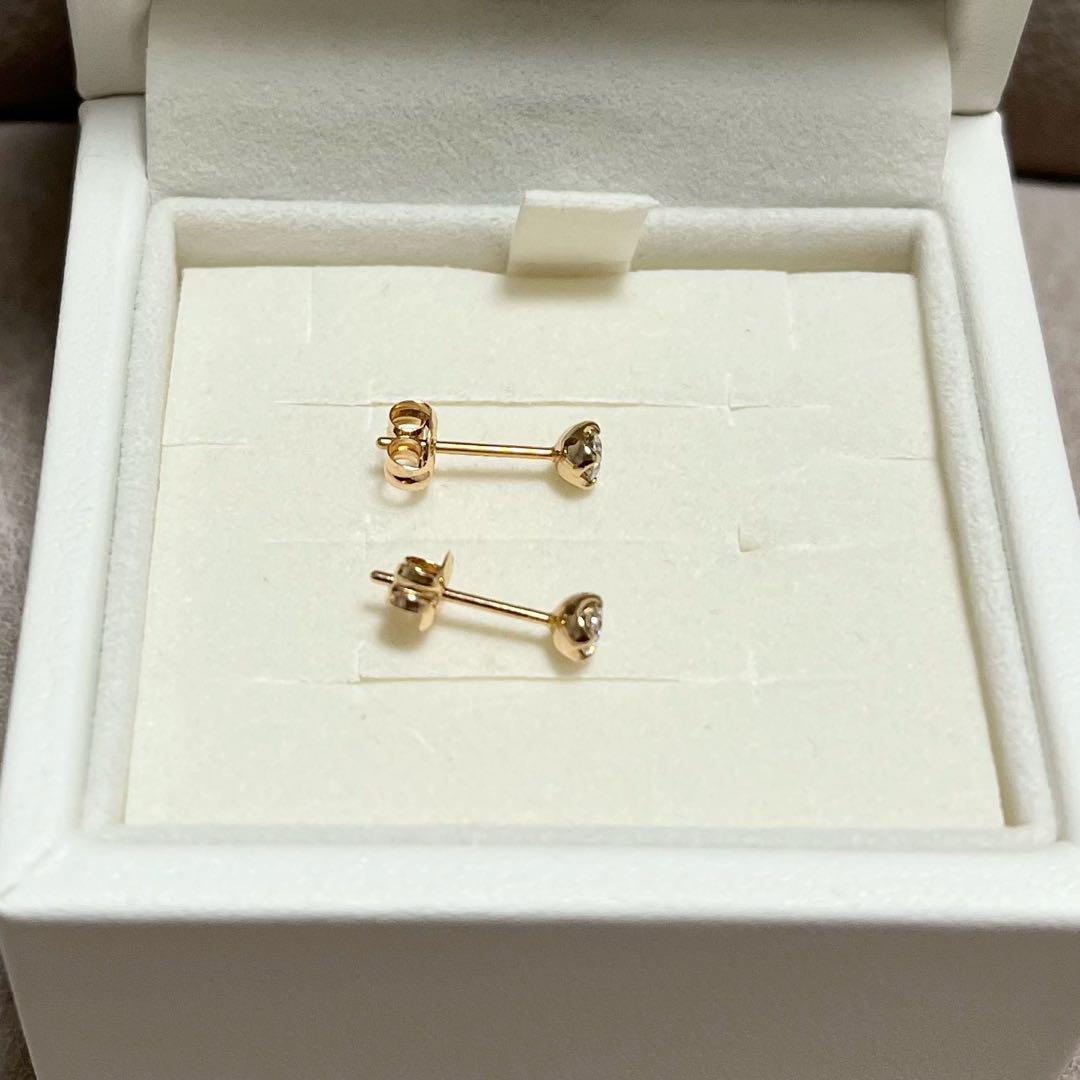 4℃ ダイヤモンドピアス　K18 ピンクゴールド 0.2ct 一粒　スタッド
