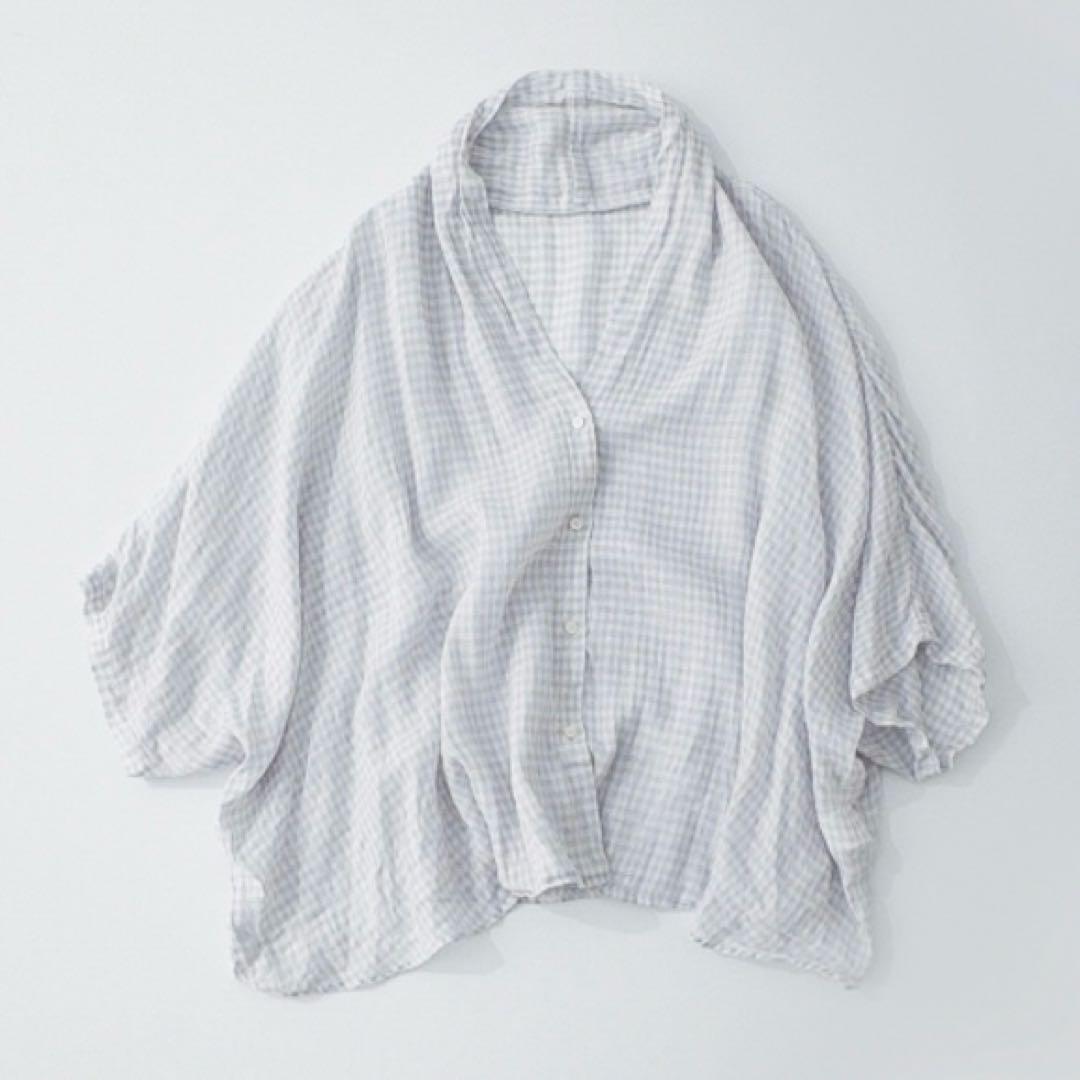 美品】nest robe ネストローブ ギンガムチェック リネン