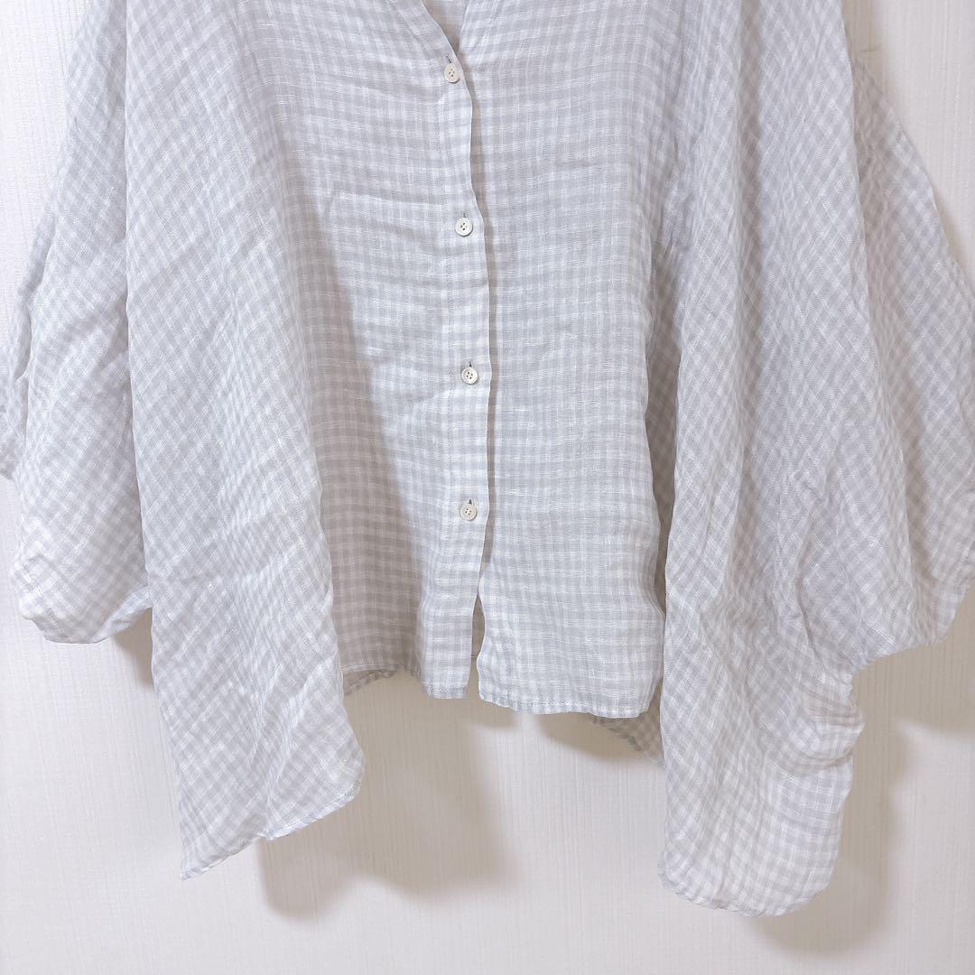 美品】nest robe ネストローブ ギンガムチェック リネン