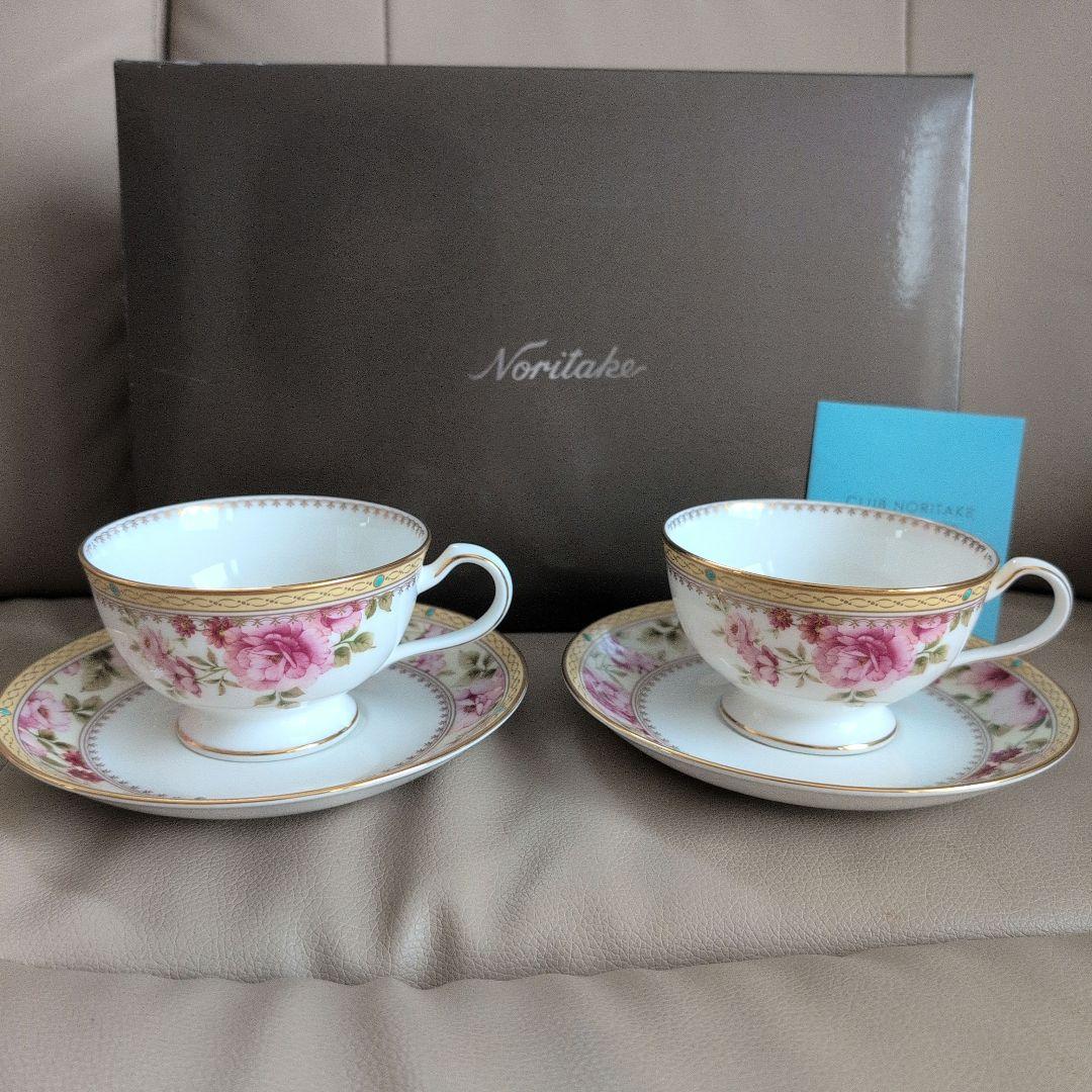 【箱付き未使用】Noritake ハートフォード ティー・コーヒー碗皿 ペア