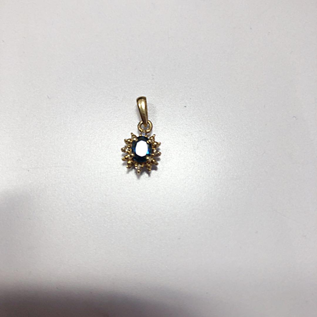 k18◆ジュエリーマキ サファイア ペンダントトップ ジュエリーマキ ネックレス サファイア 0.28ct ダイヤモンド