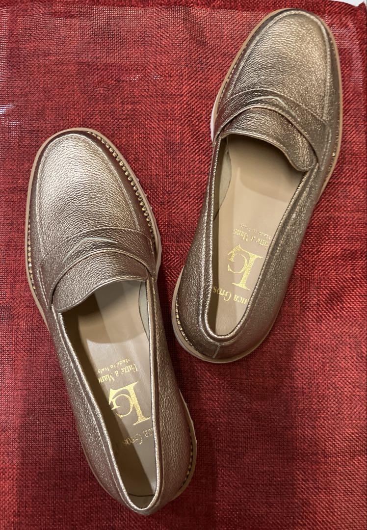 新品未使用］Luca Grossi ブロンズ ローファー 35 レディース