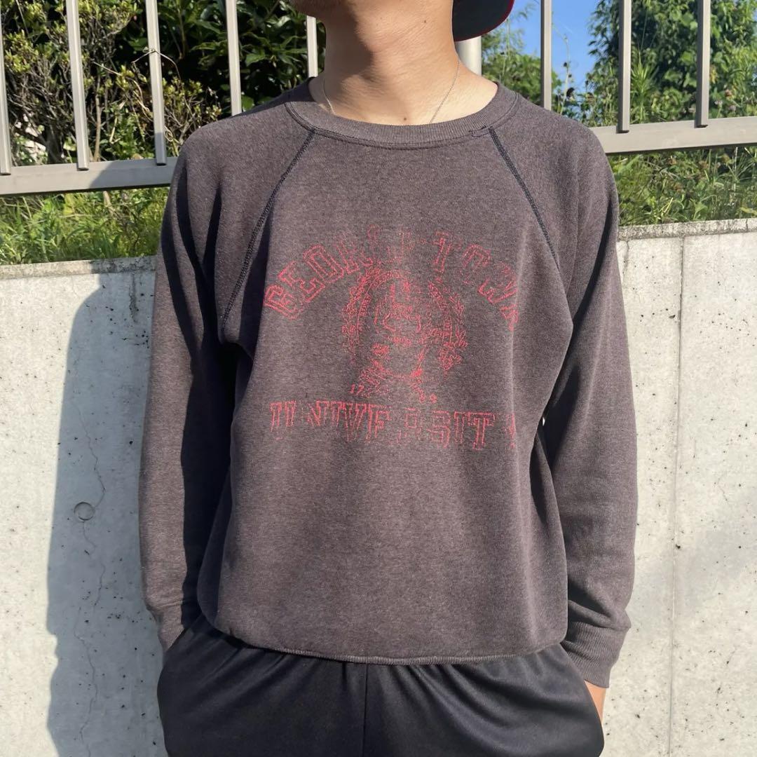 70s〜80s スウェット 鬼フェード usa製 雰囲気 ラグラン 茄子紺 70s 80s vintage スウェット ラグラン 鬼フェード ナス紺