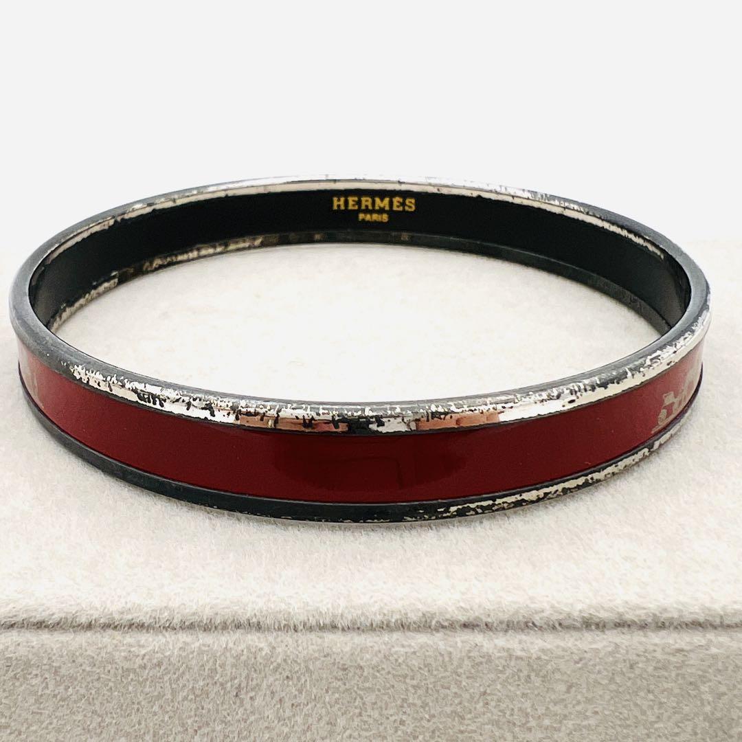 HERMES エルメス バングル 赤 レッド 袋付き