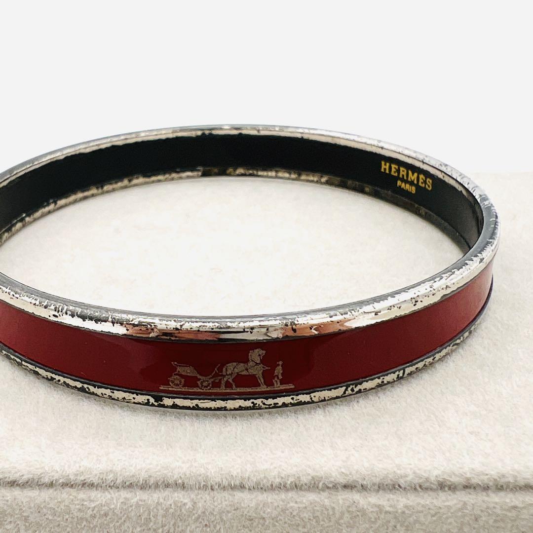 HERMES エルメス バングル 赤 レッド 袋付き