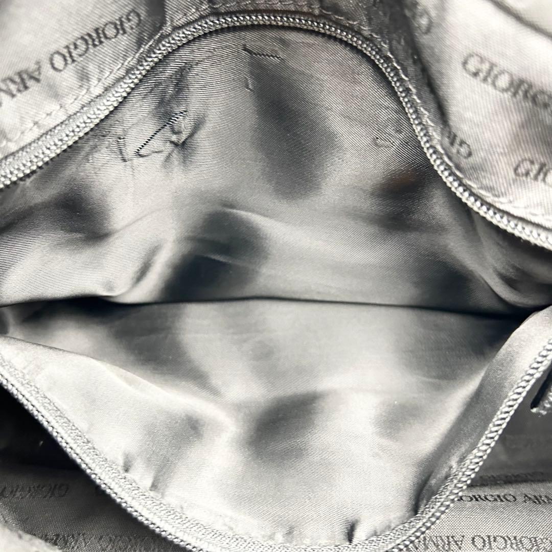 希少✨ ジョルジオアルマーニ ショルダーバッグ ロゴ型押し ブラック レザー