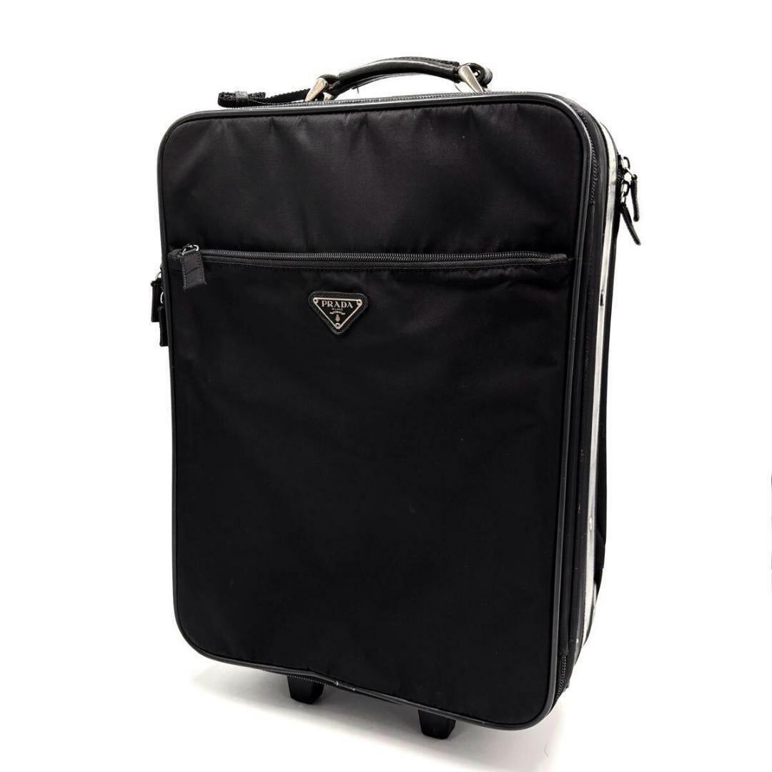プラダ キャリーケース スーツケース ナイロン レザー 三角ロゴ 黒PRADA