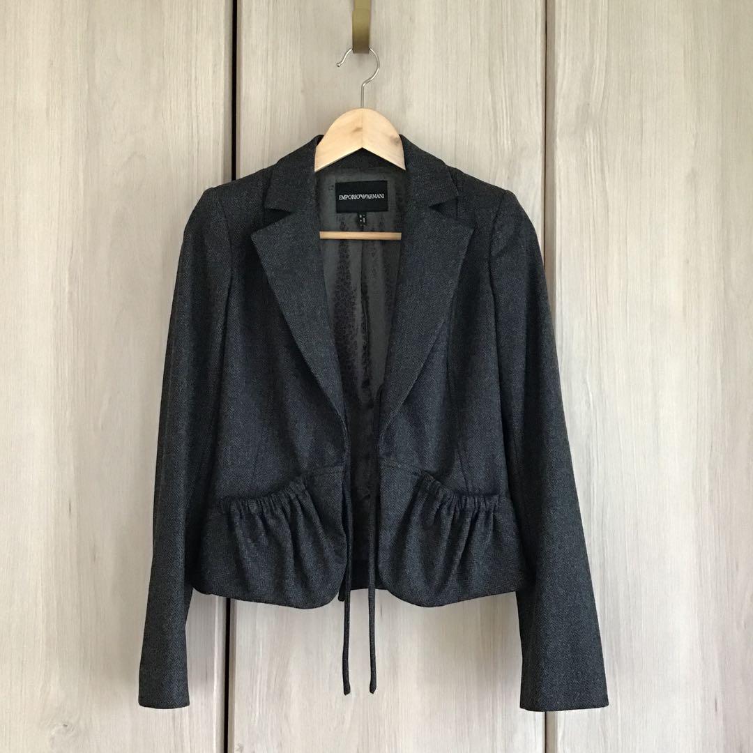 ファッション 20年前 レディース ヘリンボーン デザインジャケット ARMANI EMPORIO ジャケット・アウター