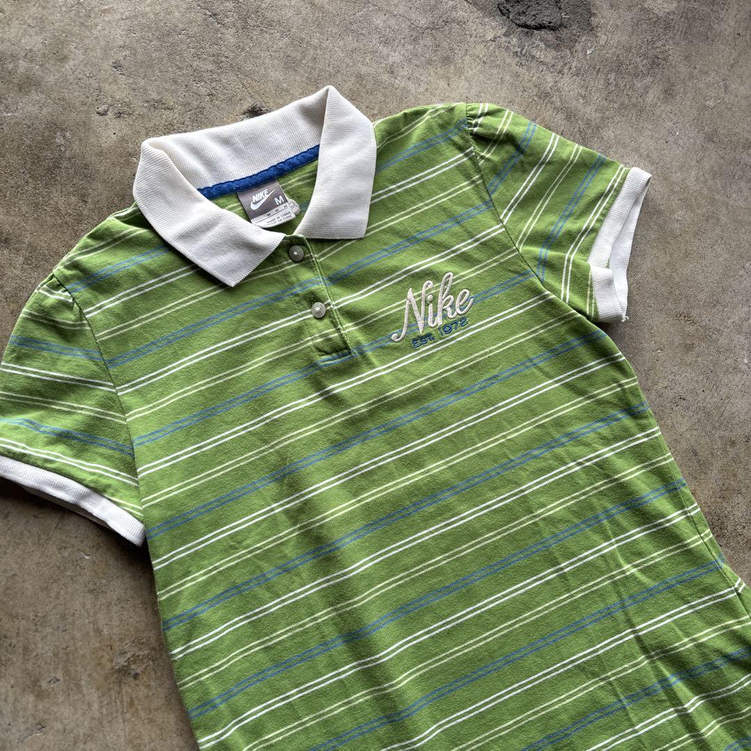 トップス NIKE border design polo shirt size M
