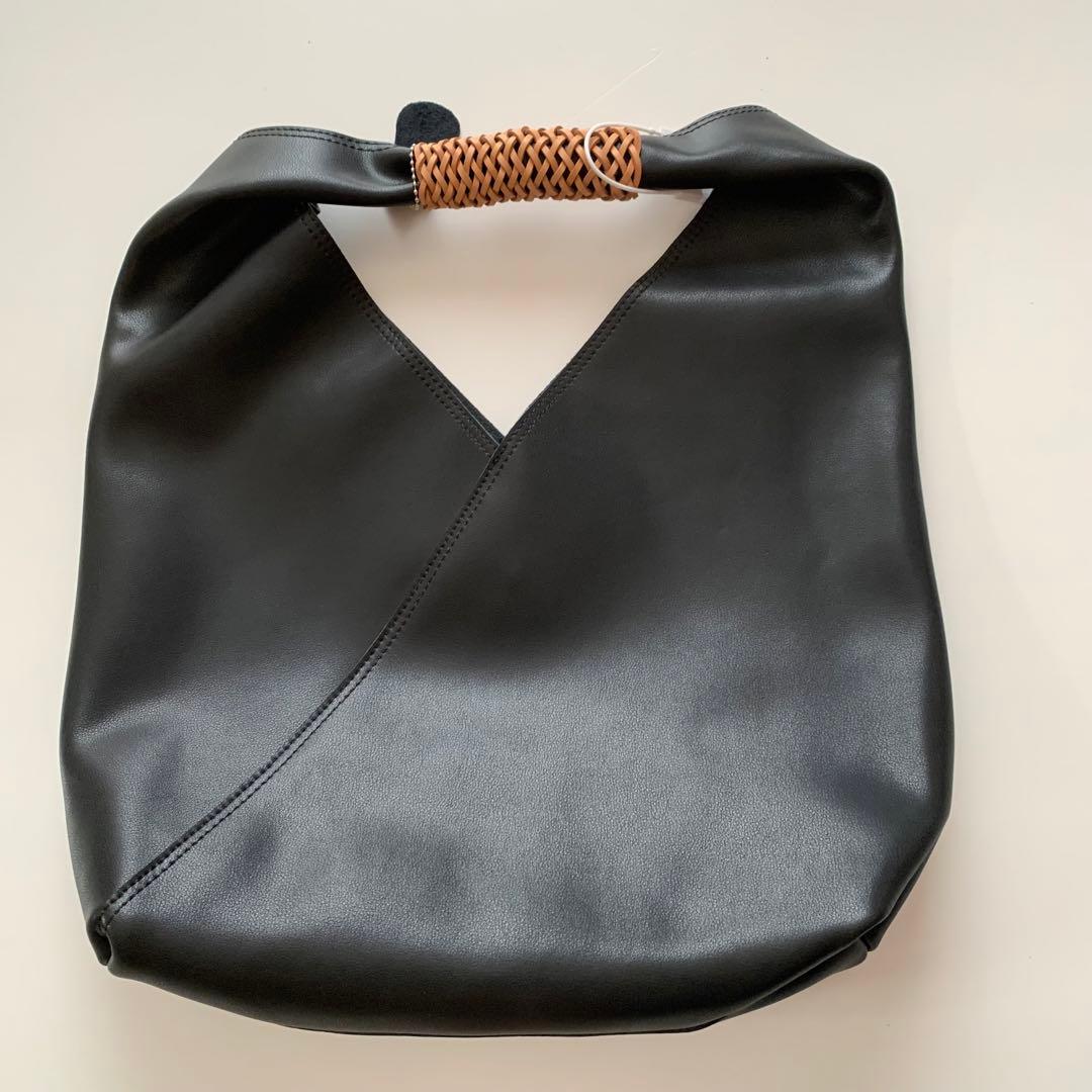 レザー トート ハンドバッグ ブラック