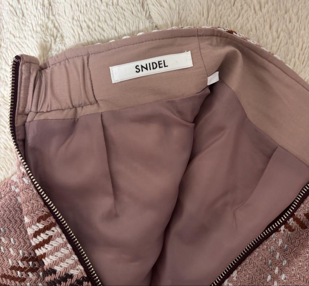 SNIDEL ロービングチェックミニスカート　ピンク Sサイズ