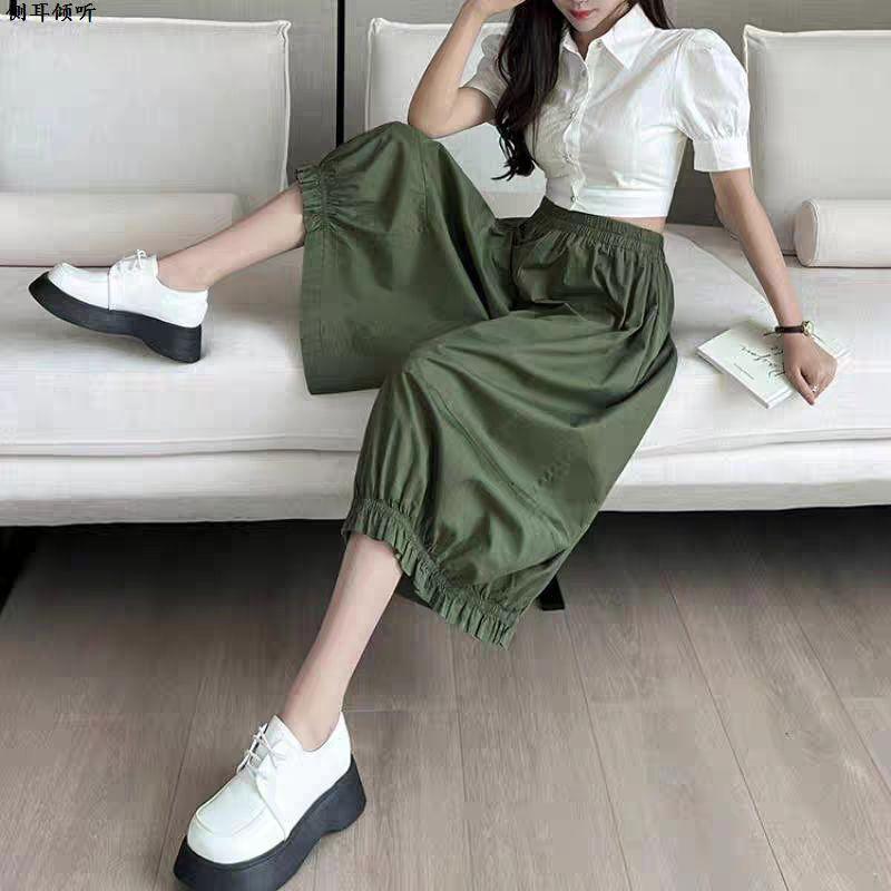 春夏お出かけゆったりパンツ♡裾のフリルがかわいい、シンプルデザイン 春夏お出かけゆったりパンツ♡裾のフリルがかわいい、シンプル