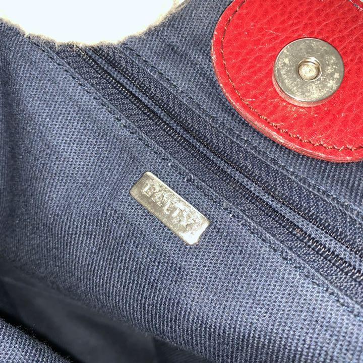 げさせてい╥ bally ネイビー レッド 巾着 縄 wpmO2-m67867921835 バリー キャンバス トートバッグ レザー 〉じブランド
