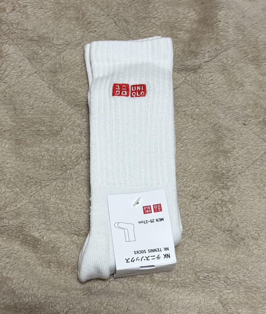 2足セットUNIQLO テニスソックス 25-27cm UNIQLO テニスソックス 25-27cm ホワイト×2足セット(錦織圭