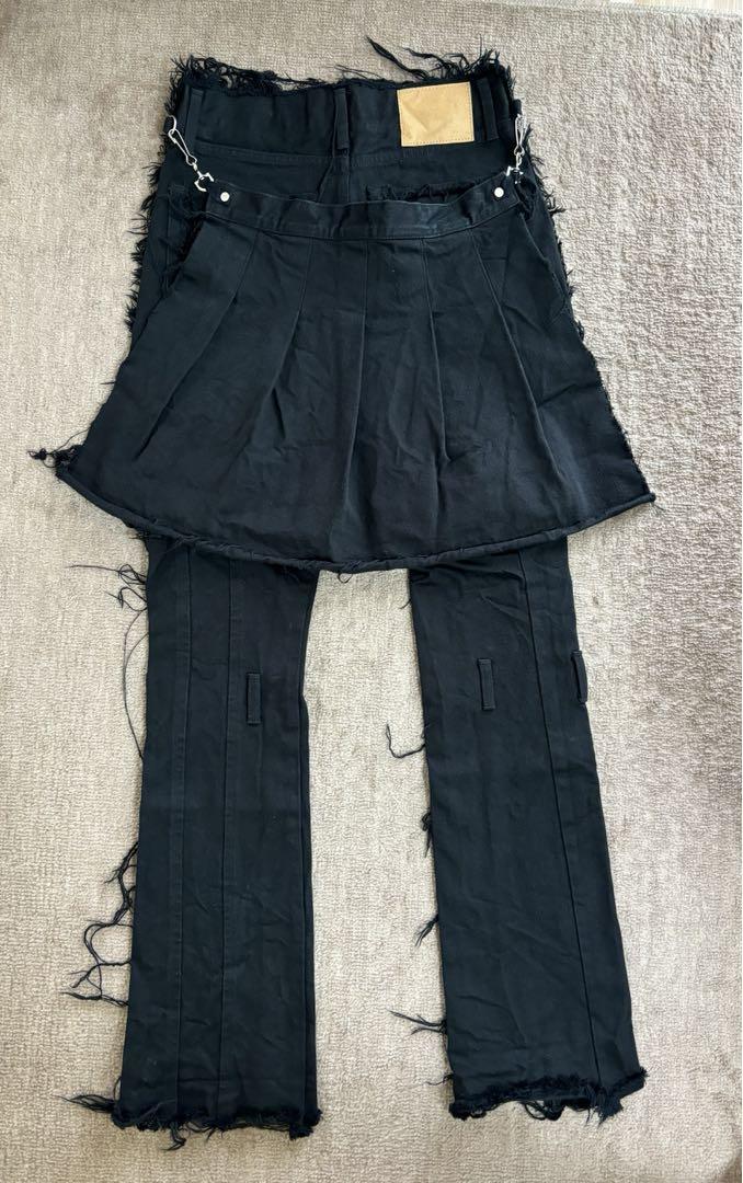 VOLTAGE CONTROL FILTER Denim Skirt 黒