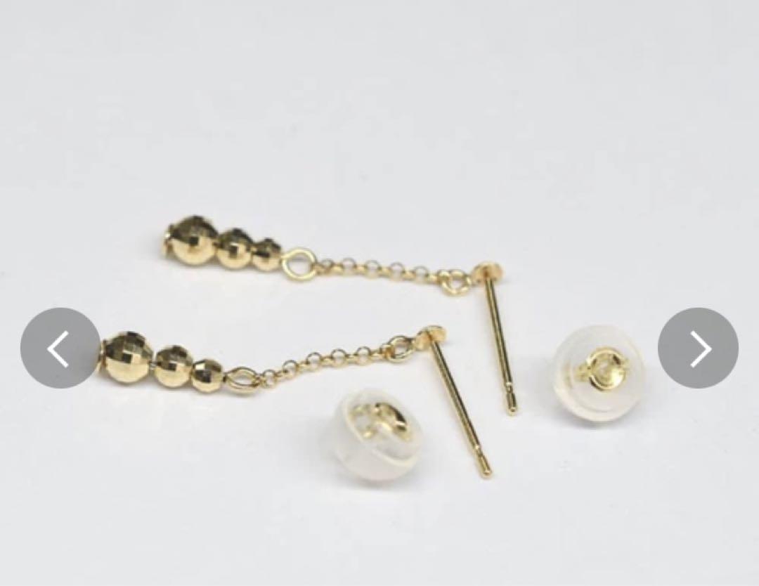 K18 18金　ミラーボール　ピアス　新品