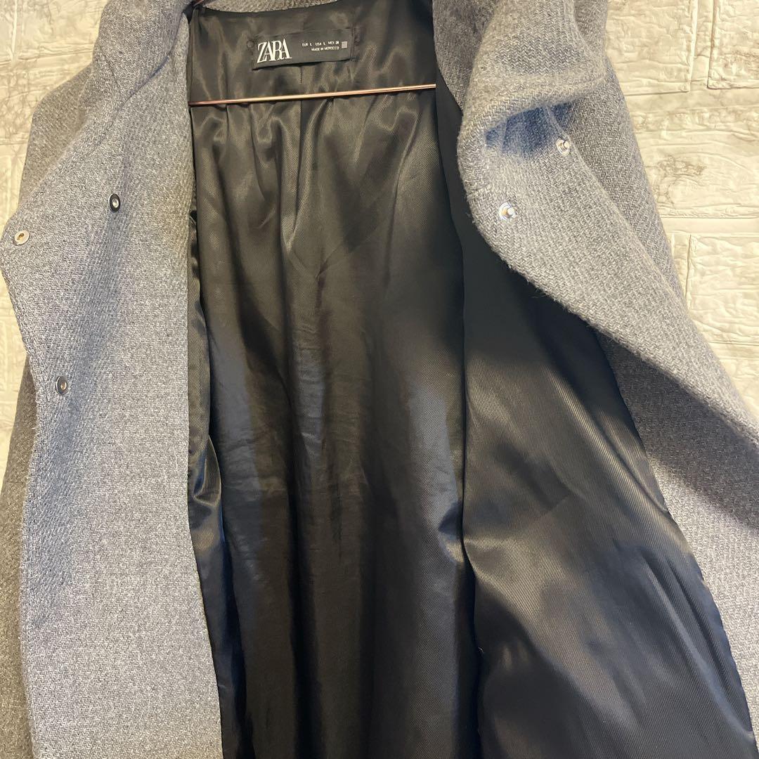 安値ZARA ピーコート グレー サイズL アウター | blog.loiv.org