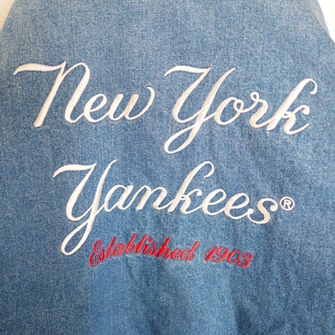 新品大特価 希少デザイン デニムスタジャン L 1mlNJ-m67874459311 スターター×MLBヤンキース 刺繍ロゴ 超激得豊富な