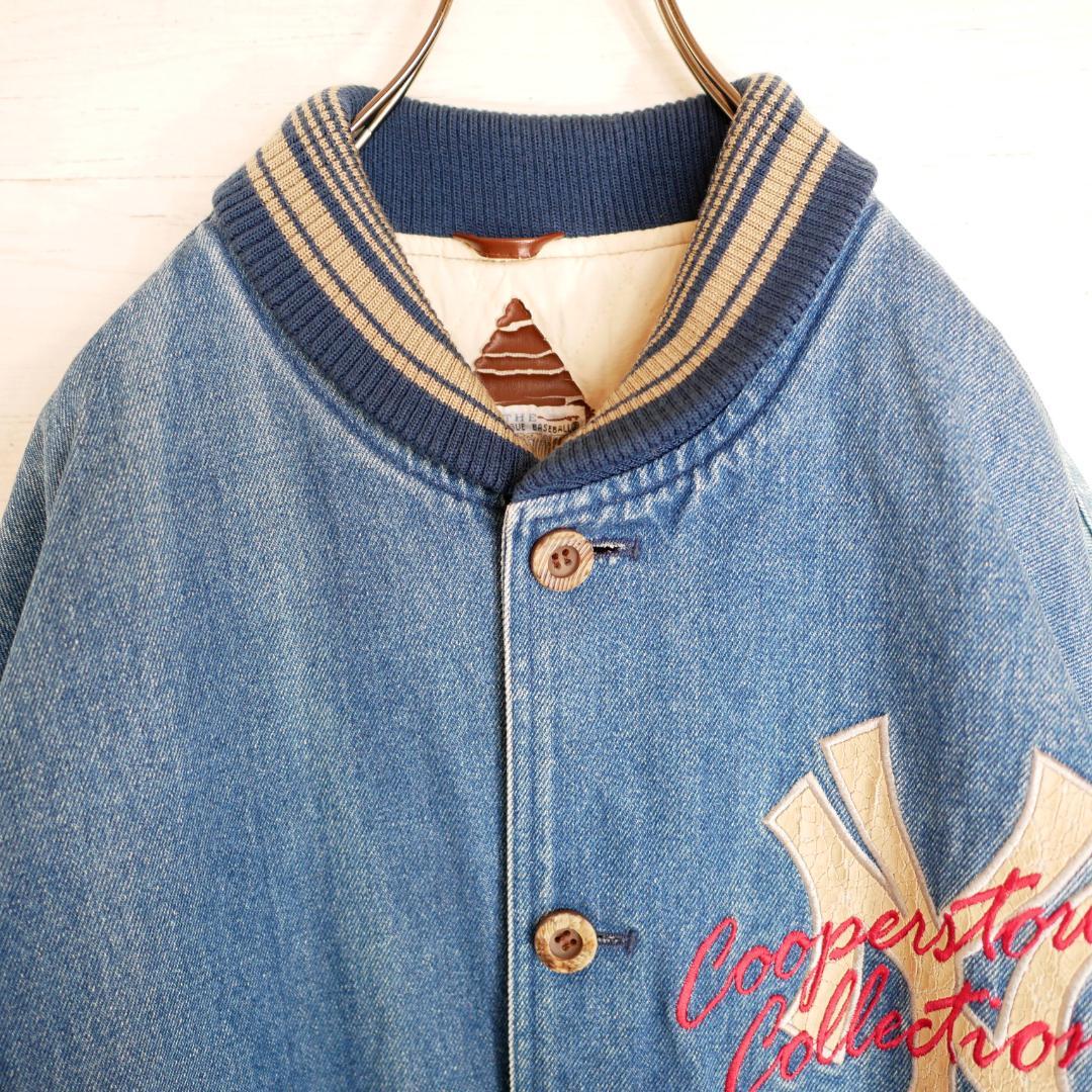 新品大特価 希少デザイン デニムスタジャン L 1mlNJ-m67874459311 スターター×MLBヤンキース 刺繍ロゴ 超激得豊富な