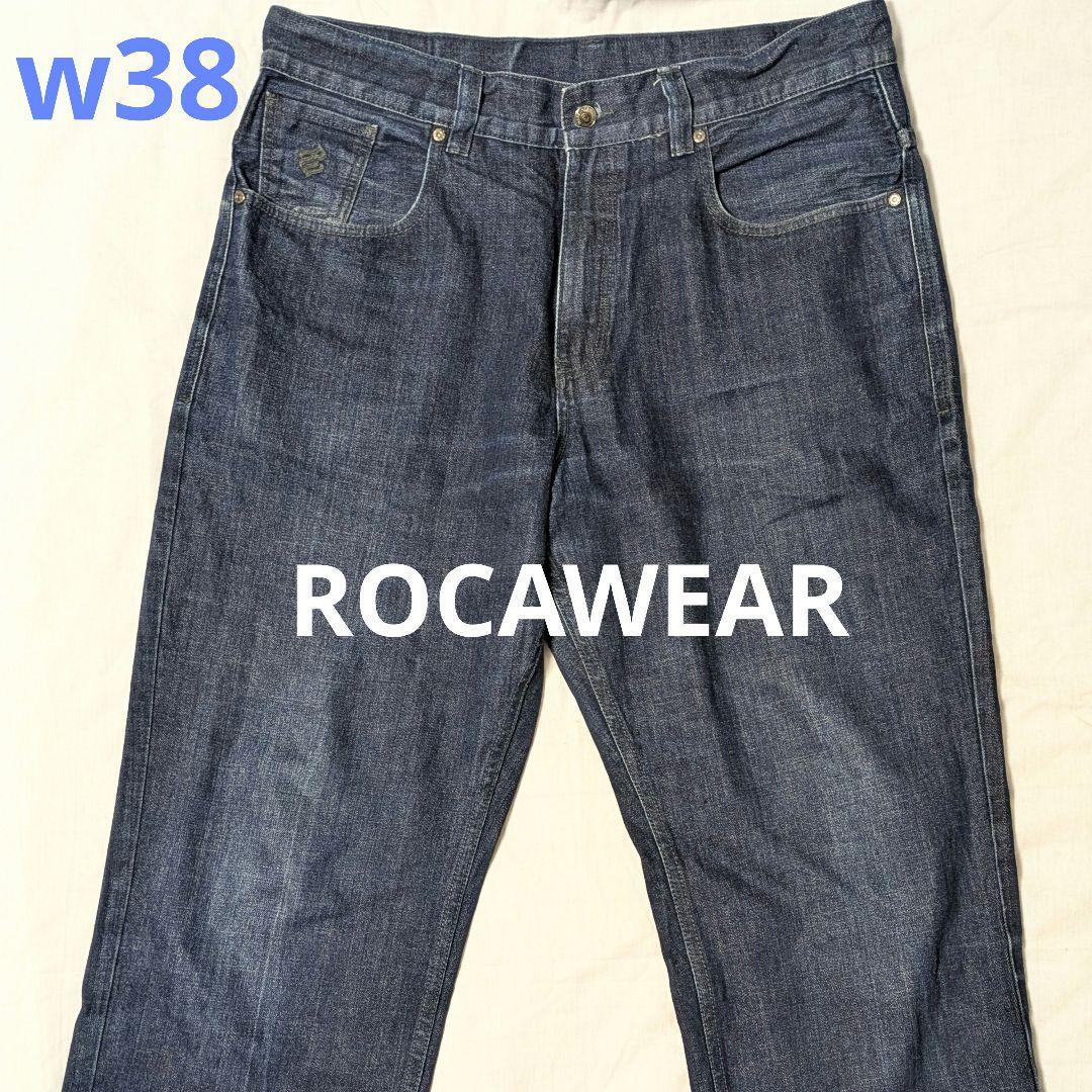 激レア　ロカウェア　rocawear バギー　ワイド　極太　デニムパンツ　　濃紺