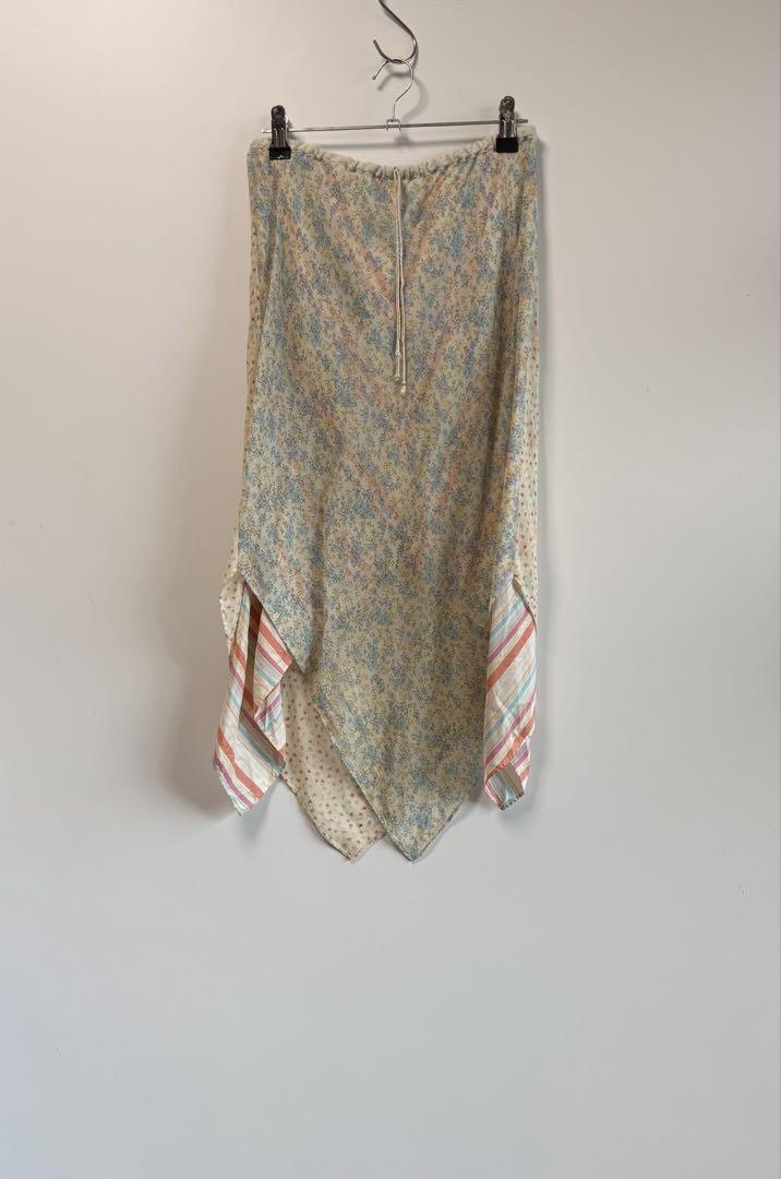 90s 100%SILK スカート スカーフ itimi jantiques