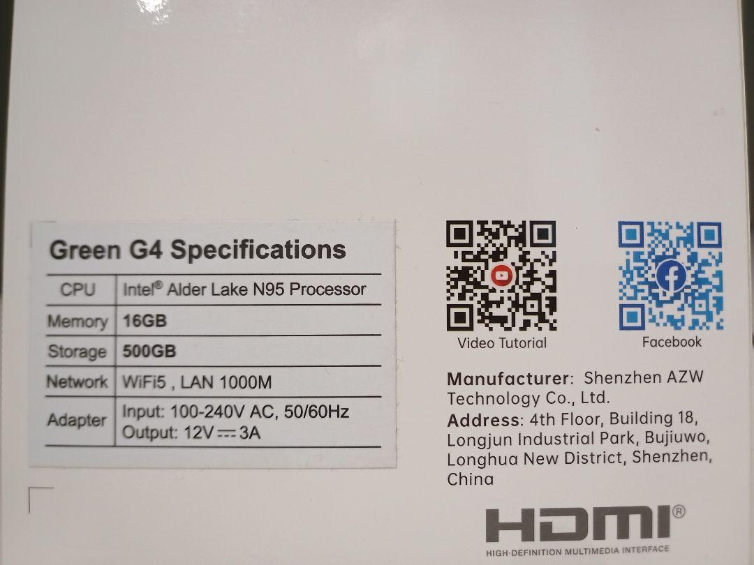 【ミニPC TRIGKEY G4】N95 メモリ16GB SSD512GB
