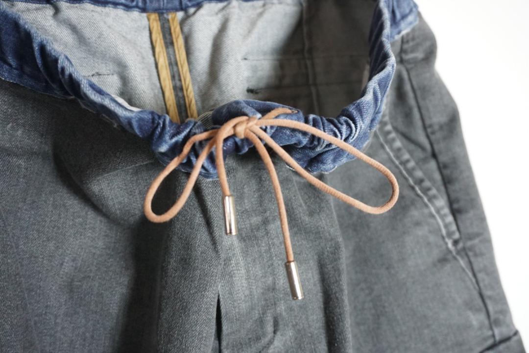 美品23SS NULABEL デニム カーゴ パンツ 別注 黒青119O▲