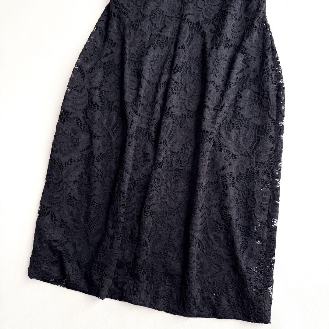 美品✨ローレンラルフローレン　レースワンピース　ストレッチ　ブラック　Lサイズ