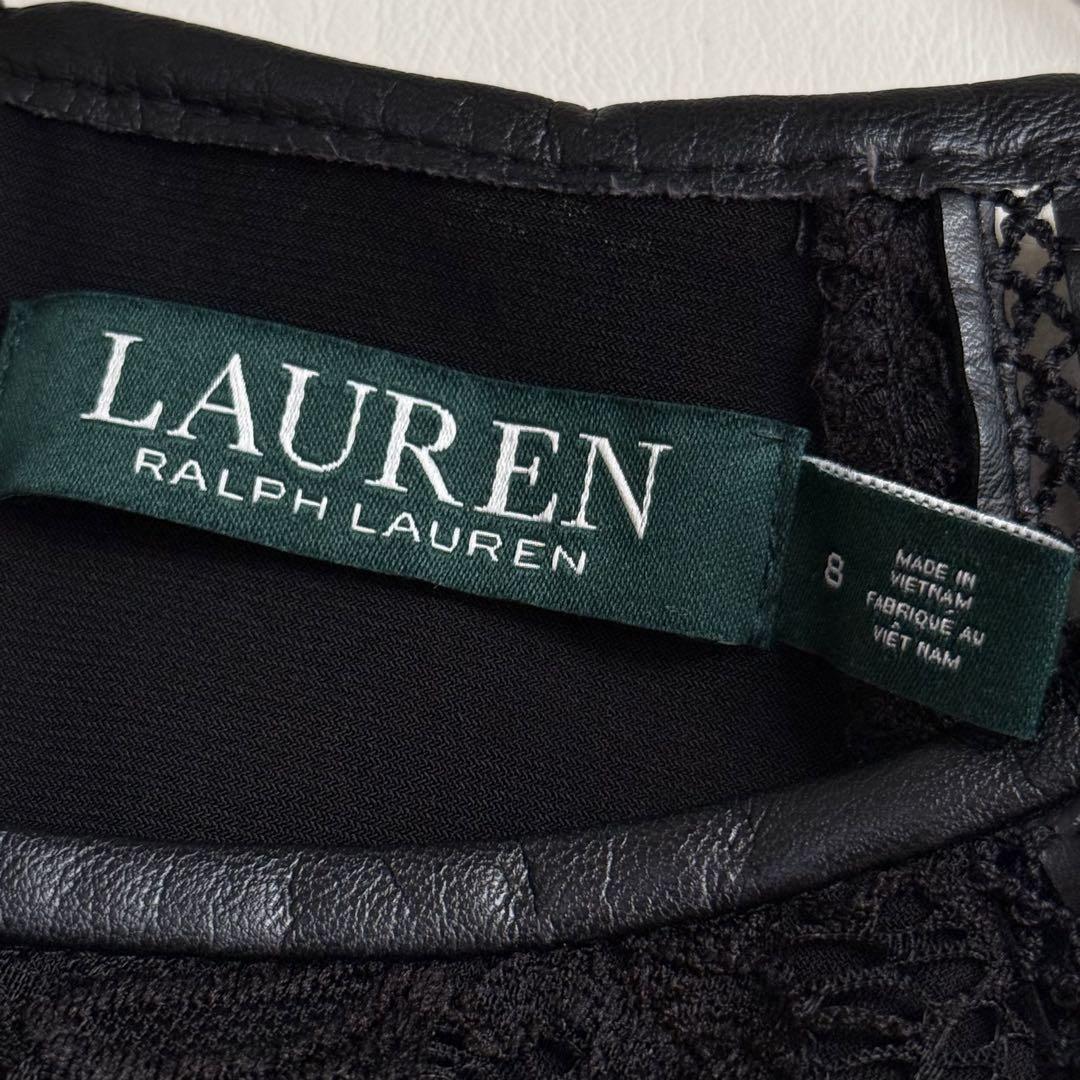 美品✨ローレンラルフローレン　レースワンピース　ストレッチ　ブラック　Lサイズ