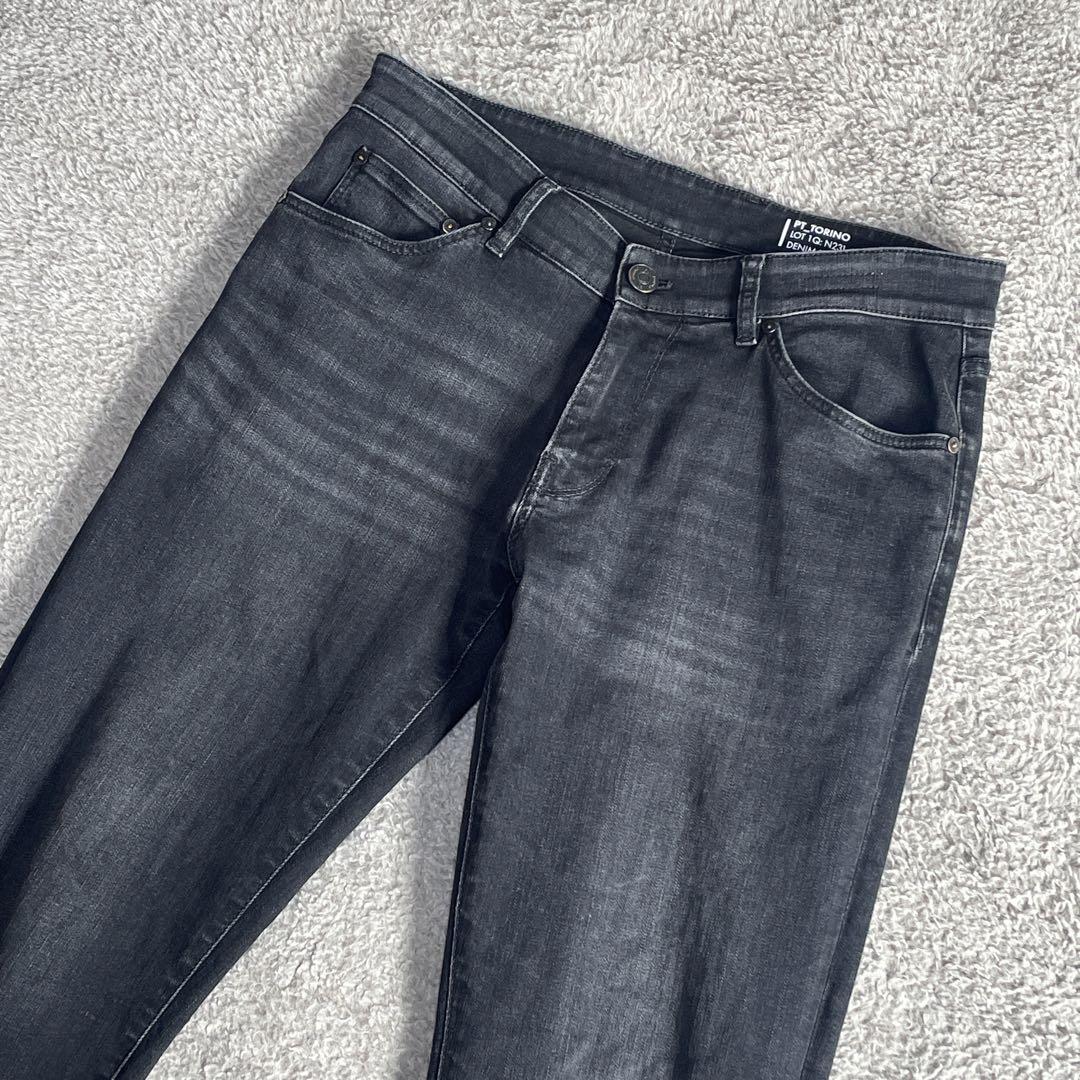 PT TORINO DENIM（ピーティートリノデニム）｜【SALE】PT TORINO DENIM（ピーティートリノデニム）コットン ストレッチ ウォッシュド  ブラックデニムパンツ SWING/SUPERSLIM FIT 33032039081