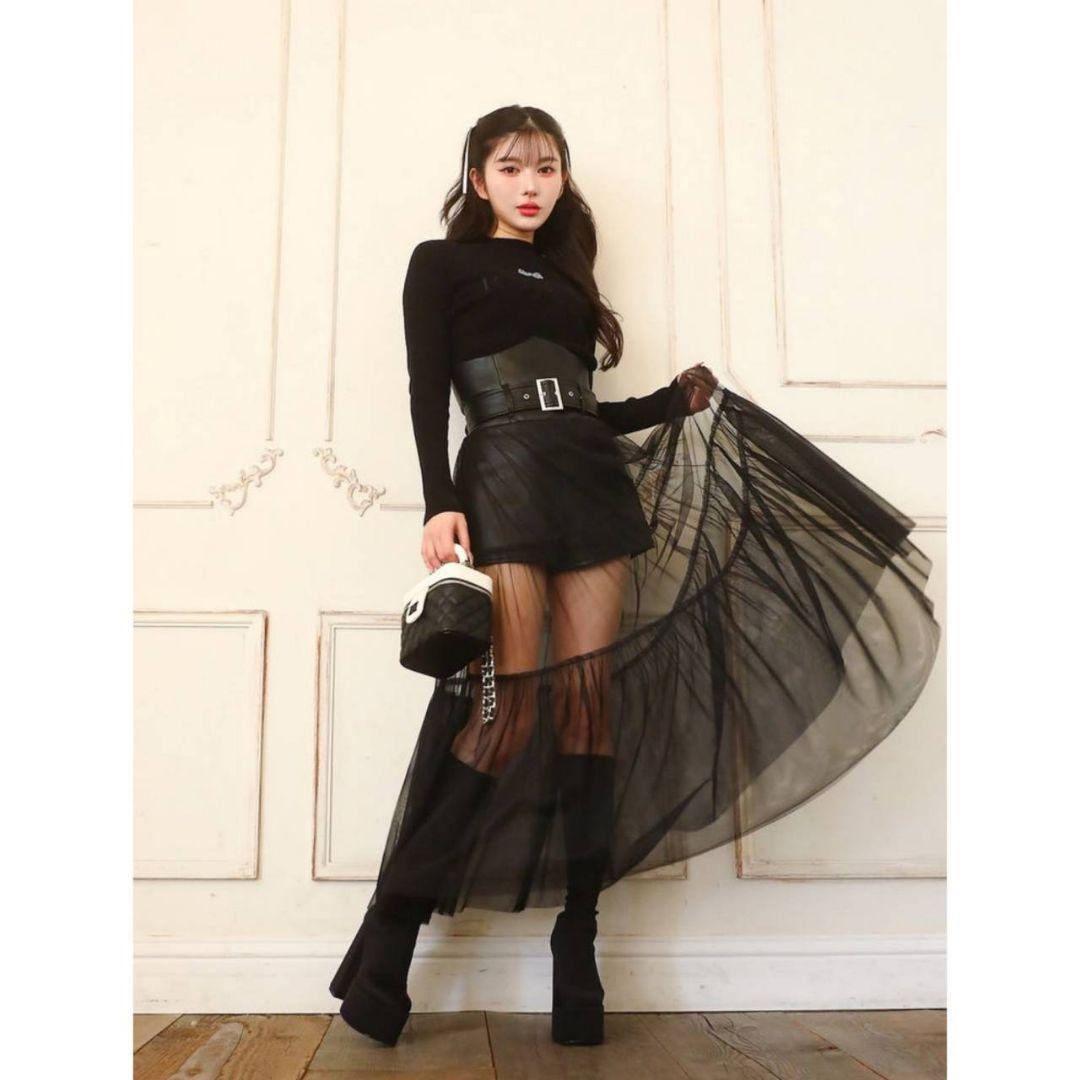 ダーリッチ コルセットチュールロングスカート 【F】美品