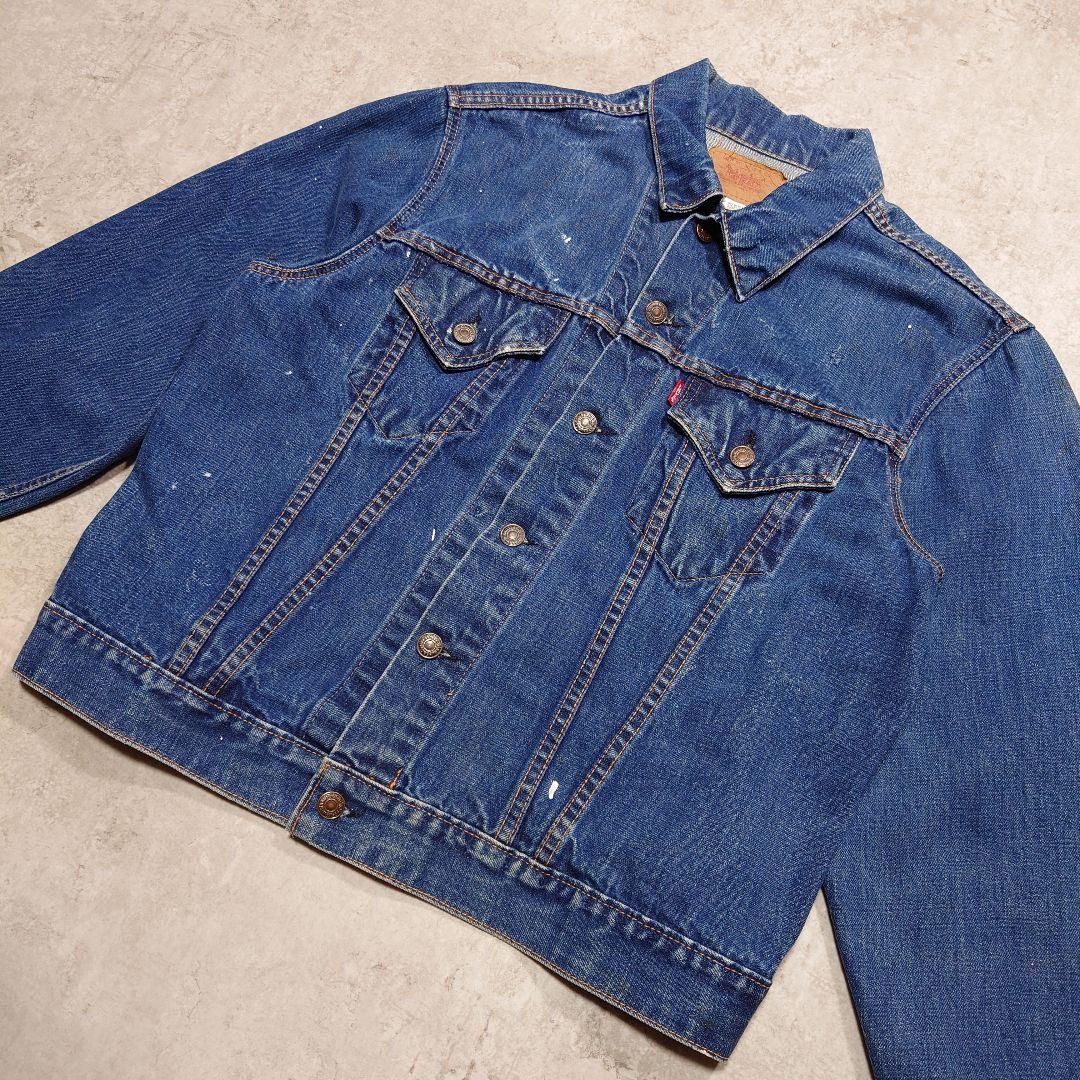 70s Levi's 70505 デニムジャケット 濃紺 ペンキ 42-44