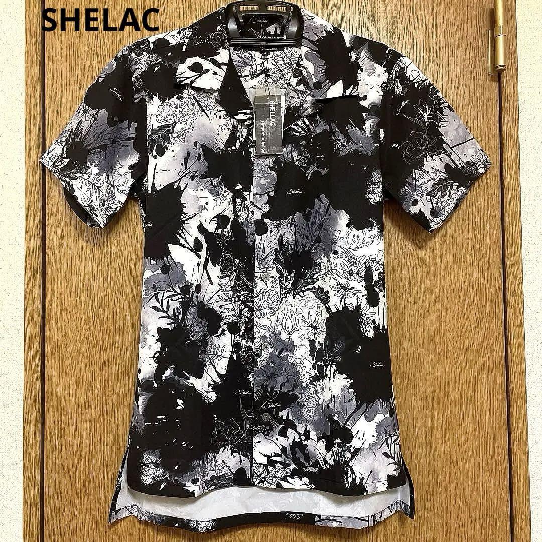 SHELLAC×semantic designボタニカル ストレッチシャツ