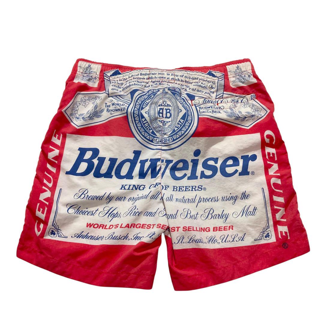 Budweiser PACSUN ナイロン スイムショーツ S 赤 白 青 総柄
