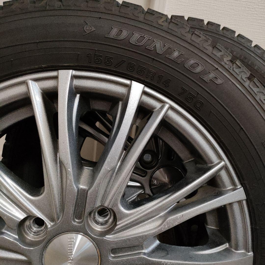 DUNLOP WM02  155/65R14 スタッドレスホイール4本セット