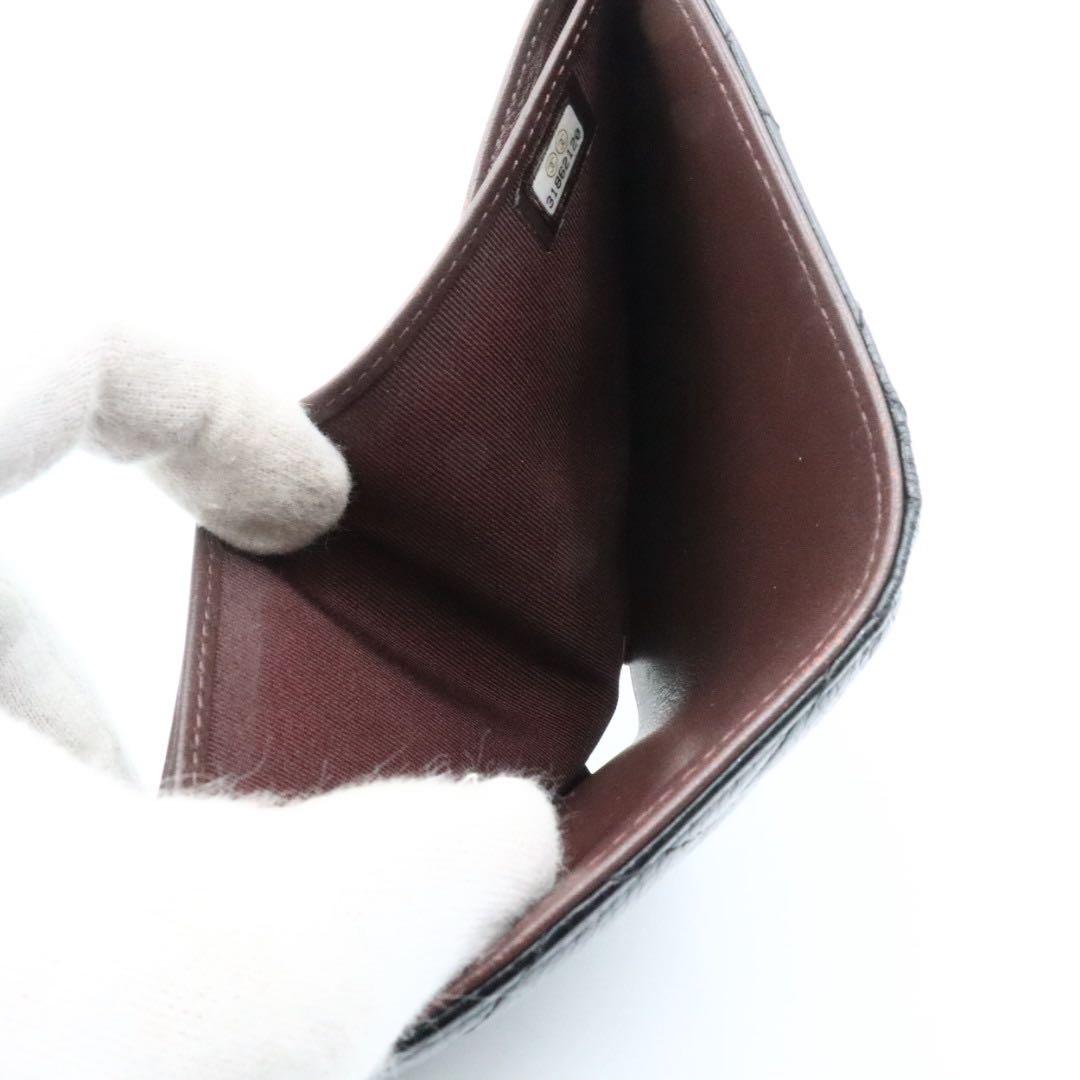 美品　シャネル　キャビアスキン　マトラッセ　折り財布　ブラック
