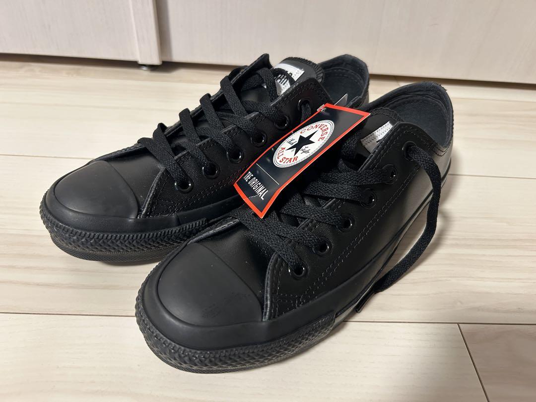 【未使用】コンバース　レザー　オールスター　24.5cm ブラック