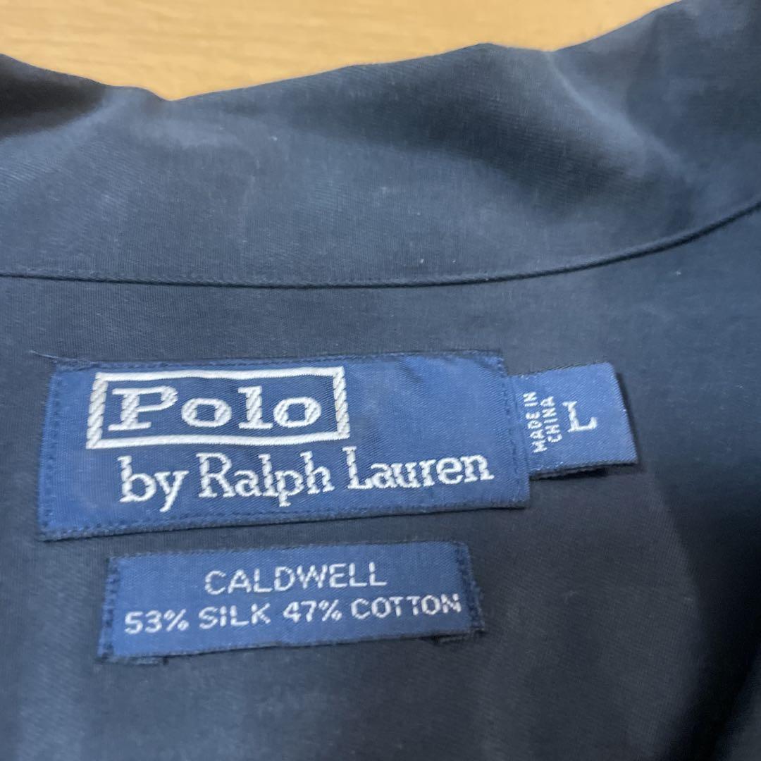 黒 L ralph lauren caldwell シルク コットン