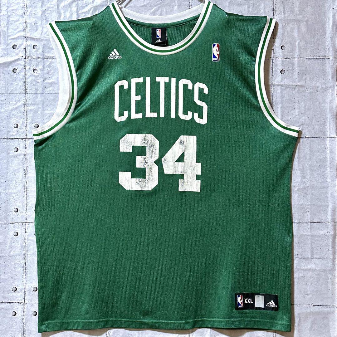 古着 アディダス タンクトップ 刺繍ロゴ NBA セルティックス 2XL 緑