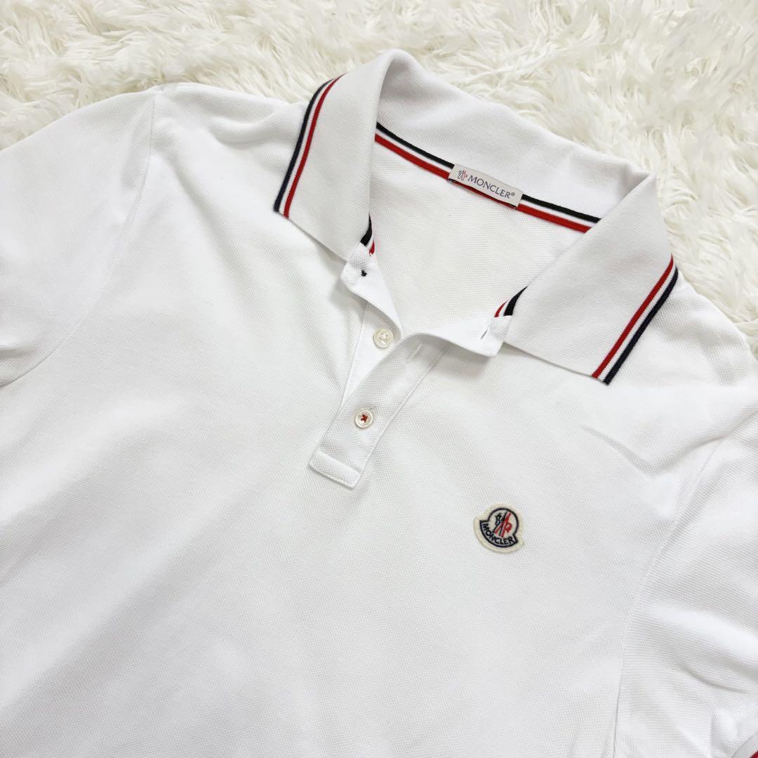 MONCLER モンクレール ポロシャツ ホワイト トリコロール S