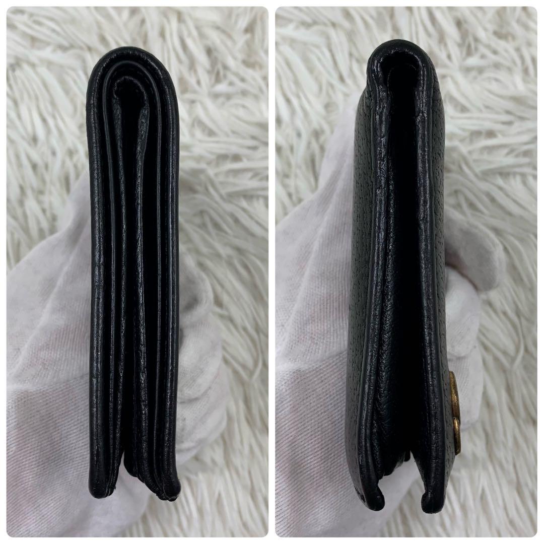 【✨美品✨】 グッチ GGマーモント 二つ折り財布 ブラック