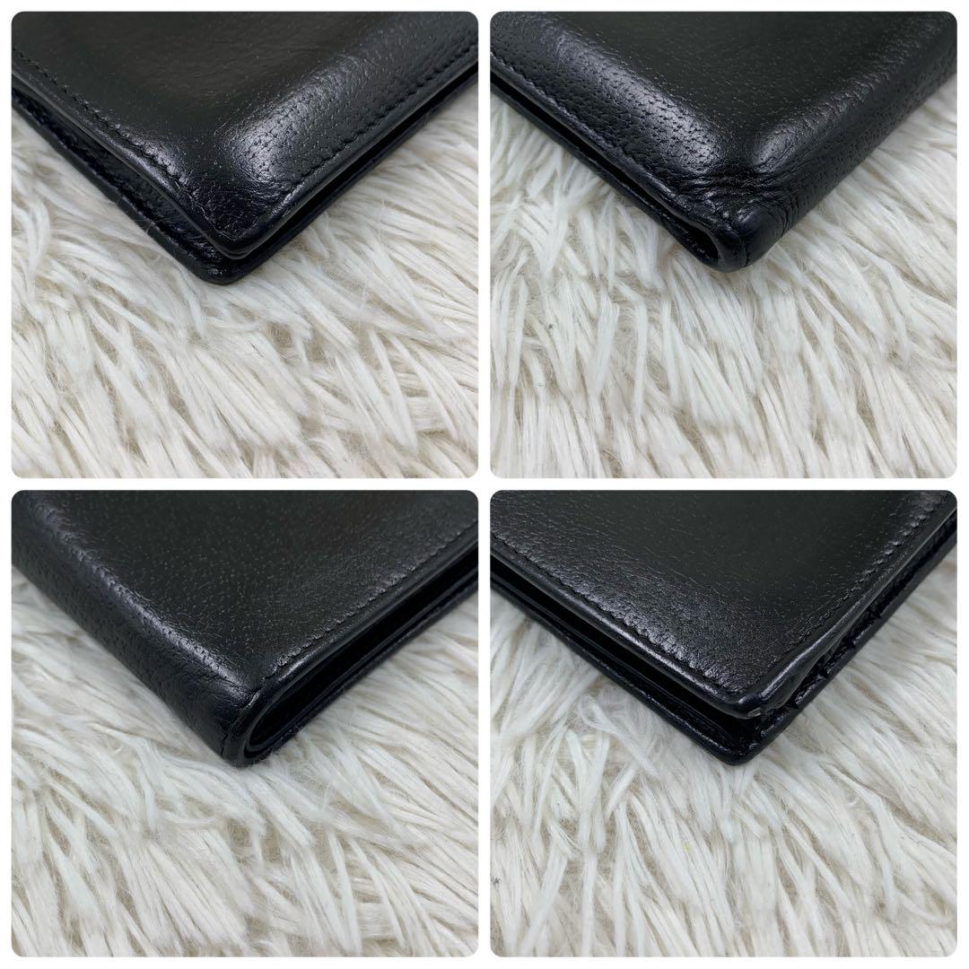 【✨美品✨】 グッチ GGマーモント 二つ折り財布 ブラック