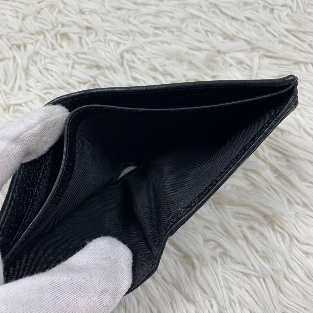 【✨美品✨】 グッチ GGマーモント 二つ折り財布 ブラック